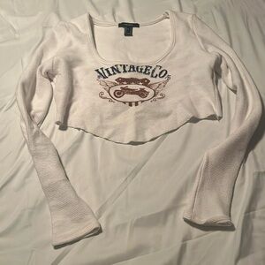 White cropped forever 21 sweater